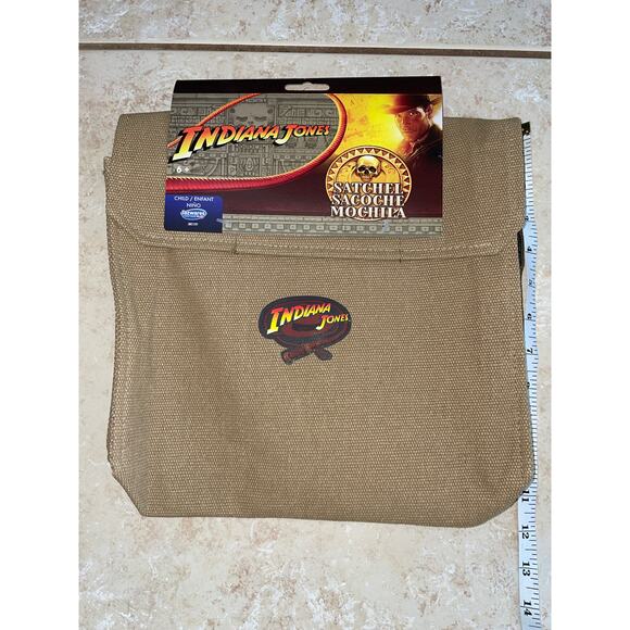 2 PC OFFICIAL INDIANA JONES CANVAS BAG SATCHEL & WHIP COSTUME SET ACCESSORY NEW - Picture 7 of 11